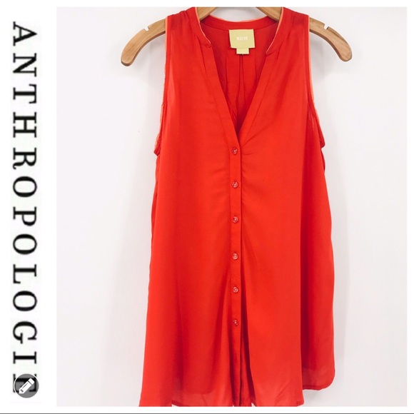 Anthropologie Tops - 💕SALE💕 Anthropologie Mauve Coral V Neck Tank Top
